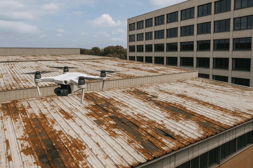 Inspeção de telhado com drone