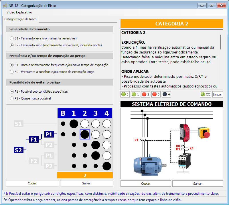 Categorização de Risco NR12 — software Windows